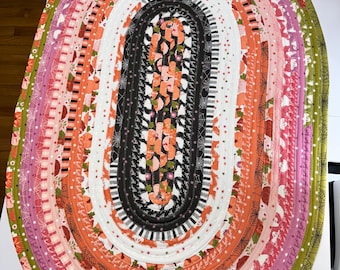 Cotton Halloween Jelly Roll Rug Featuring Spooky & Sweet Ghosts, Pumpkins, and Cobwebs
