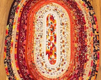 Handmade Oval Cotton Rug (28"x42"). Add some Autumn Accent!! Personalized Style