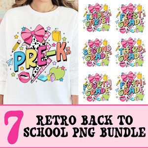 Retro Back to School Png Bundle, First Day Of School Png, Retro Kindergarten Png, First Second Grade Design, Teacher PNG, Sublimation Design