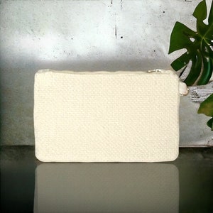 Modern Luxury Cream Color Clutch |Evening Clutch | Designer Zipper Pouch | Satin Lined Handbag| Smartphone | Holds Key Fob | Cosmetics