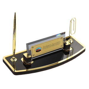Plaque signalétique de bureau noire en bois personnalisée, cadeau nouvelle offre d'emploi, accessoires de bureau, ensemble d'organisateurs de bureau, stylo signature, plaque signalétique de bureau