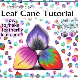 Polymer clay Leaf cane tutorial eBook, Polymer Clay Cane tutorial, featherily leaf cane, Polymer Clay PDF how to instructions by Ronit Golan image 1