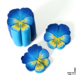 Pansy Flower Cane Tutorial, How to PDF eBook, Polymer Clay Pansies Canes with no background, instructions tutorial by Ronit Golan image 3