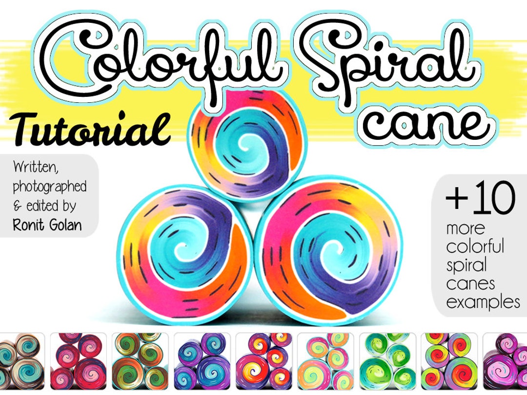 Colorful Spiral Cane Polymer Clay Tutorial, Fimo Polymer Clay Color Mixing  Recipes, Polymer Clay Cane Tutorial, Polymer Tutorial Ronit Golan 