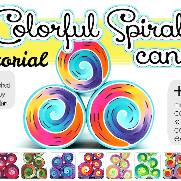 Colorful Spiral cane Polymer Clay Tutorial, Fimo polymer clay color mixing recipes, polymer clay cane tutorial, polymer tutorial Ronit Golan