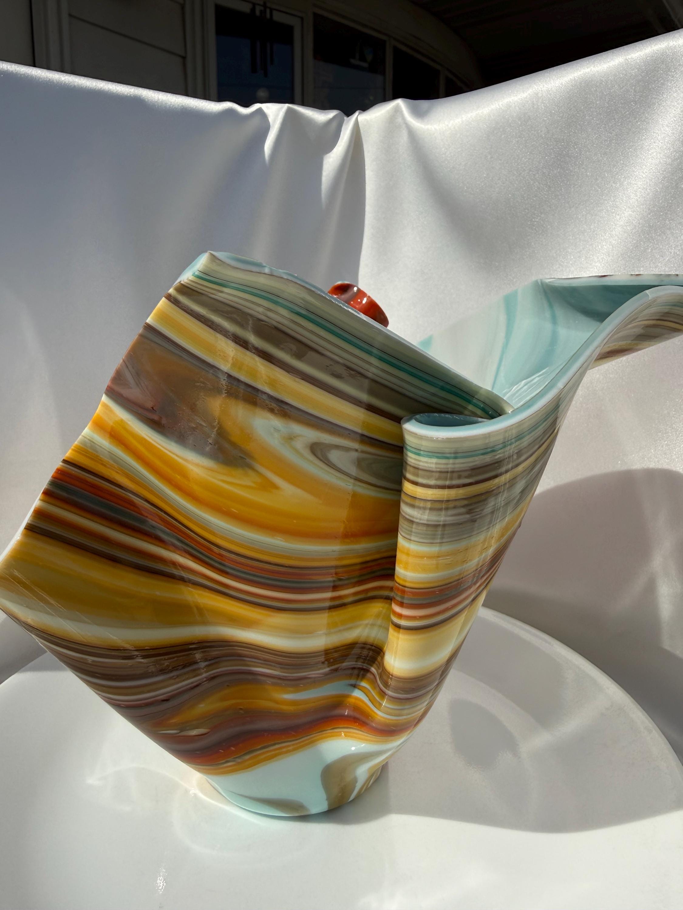 Murano Handkerchief Art Glass Vases - Etsy display picture 1