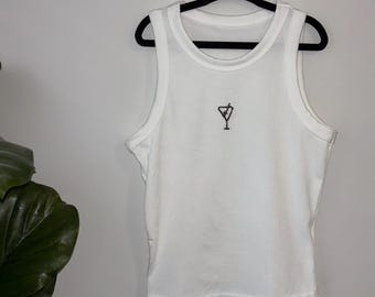◆2000Archives◆ JACQUARD BEADED TANK TOP WHITE 2A24HSBL03WH JACQUARD BEADED TANK TOP (WHITE) - 2000 Archives