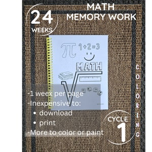 25 Full Page Math Cycle 2 Classical Conversation Memory Work