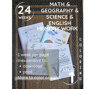 Zyklus 1 (4 Fächer 100 Seiten) Bündel: Mathematik UND Wissenschaft UND Geographie UND englische klassische Konversations- und Gedächtnisarbeit