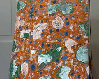 Abstract Acrylic Painting with Oil Pastel