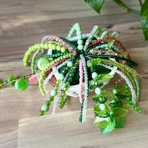 Handmade Beaded Plant in ceramic basket