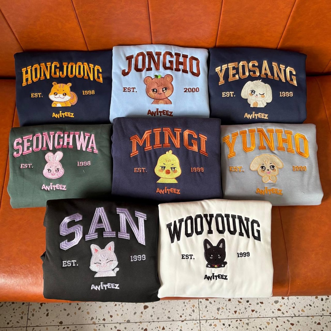 Embroidered Atz Inspired Kpop Member Group Sweatshirt, Atz
