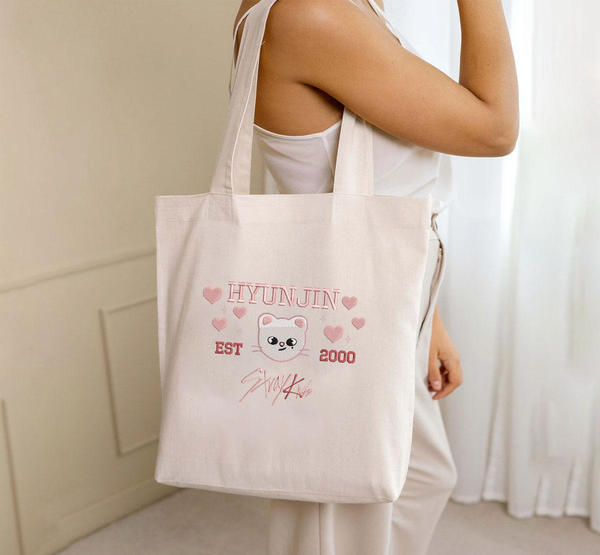 Embroidered Straykids Member Group Tote Bag, SKZOO