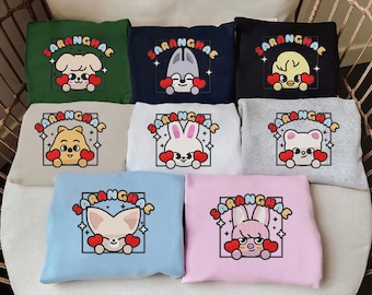 Embroidered SKZOO Saranghae Sweatshirt, Hoodie, T-Shirt, Stray Kids Fan Apparel