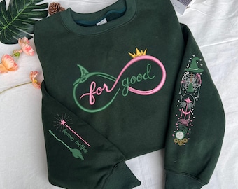 Embroidered Sweatshirt, Defy Gravity, Wizard of Oz Magic, Witchy Boho Apparel