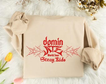 Embroidered Stray Kids DominATE World Tour Shirt, Kpop Fan Apparel
