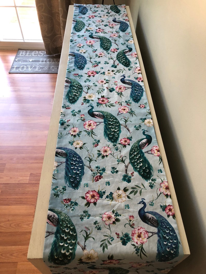 Peacock Table Runner - Etsy