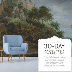 Castle on the Hill Wall Mural, Removable or Non-pasted wallpaper mural, Peel & Stick/Self-adhesive or Traditional