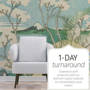 Vintage Japanese Botanical Print Wall Mural, Removable or Non-pasted wallpaper mural, Peel & Stick/Self-adhesive or Traditional