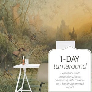 Fairies in The Forest Wall Mural, Removable or Non-pasted wallpaper mural, Peel & Stick/Self-adhesive or Traditional