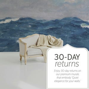 Vivid Blue Ocean Waves Wall Mural, Removable or Non-pasted wallpaper mural, Peel & Stick/Self-adhesive or Traditional