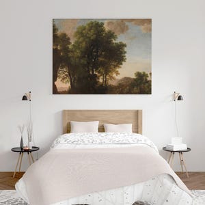 Vintage Subtle Tree Painting Wall Art, Canvas Print - Ready to Hang