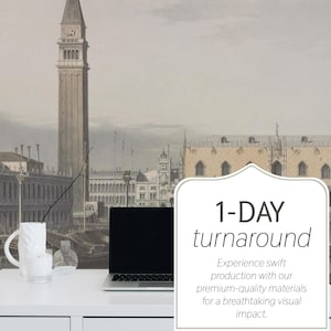 Classic Venetian Canal View Wall Mural, Removable or Non-pasted wallpaper mural, Peel & Stick/Self-adhesive or Traditional