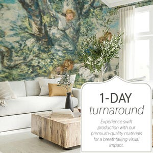 Uplifting Summer Forest Wall Mural, Removable or Non-pasted wallpaper mural, Peel & Stick/Self-adhesive or Traditional
