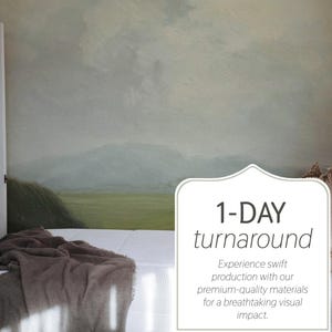 Overcast Hillside Before the Rain Wall Mural, Removable or Non-pasted wallpaper mural, Peel & Stick/Self-adhesive or Traditional