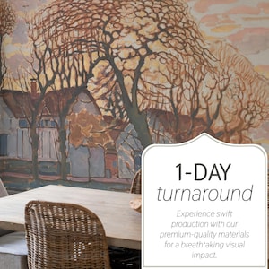 Serene Autumn Reflection Wall Mural, Removable or Non-pasted wallpaper mural, Peel & Stick/Self-adhesive or Traditional