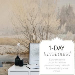 Winter View Wall Mural, Removable or Non-pasted wallpaper mural, Peel & Stick/Self-adhesive or Traditional