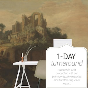 Antique Roman Landscape Antique Painting Wall mural, Removable or Non-pasted wallpaper mural, Peel & Stick/Self-adhesive or Traditional