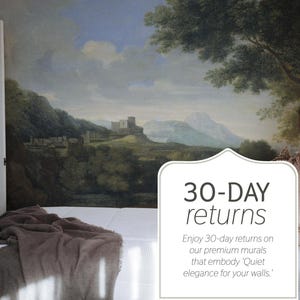 Vintage Landscape With a Tree Painting Wall mural, Removable or Non-pasted wallpaper mural, Peel & Stick/Self-adhesive or Traditional