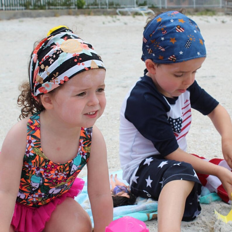 Bandana garçon, bandana fille, bandeau large coton, foulard cheveux, bandeau  bébé, serre-tête enfant, protection soleil, CHOIX DE TISSUS -  France