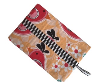 Birds Stripped Tissue Case with Keyring, Pocket Tissue Holder, Travel Tissue Pouch, Handbag Tissue Cozy, Girl Gift, Gifts for Teen, Mom Gift