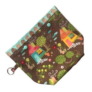 Sock Project Bag with Snap Closing - A must for your favorite knitter!  Snappy Project Bag with Snap Top, Cotton Pouc - DUTY FREE to USA