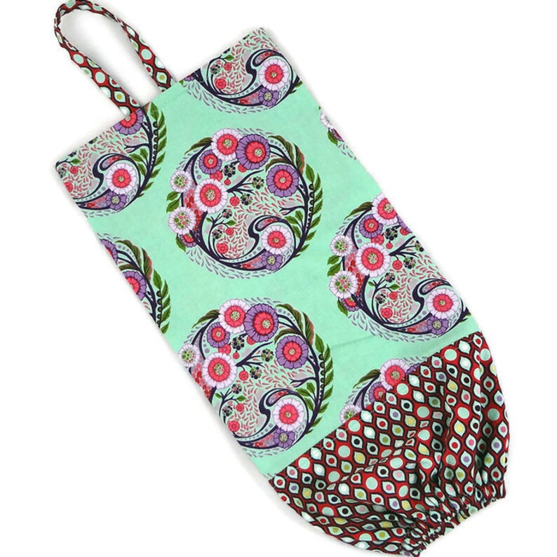 Zero waste plastic bag holder and dispenser