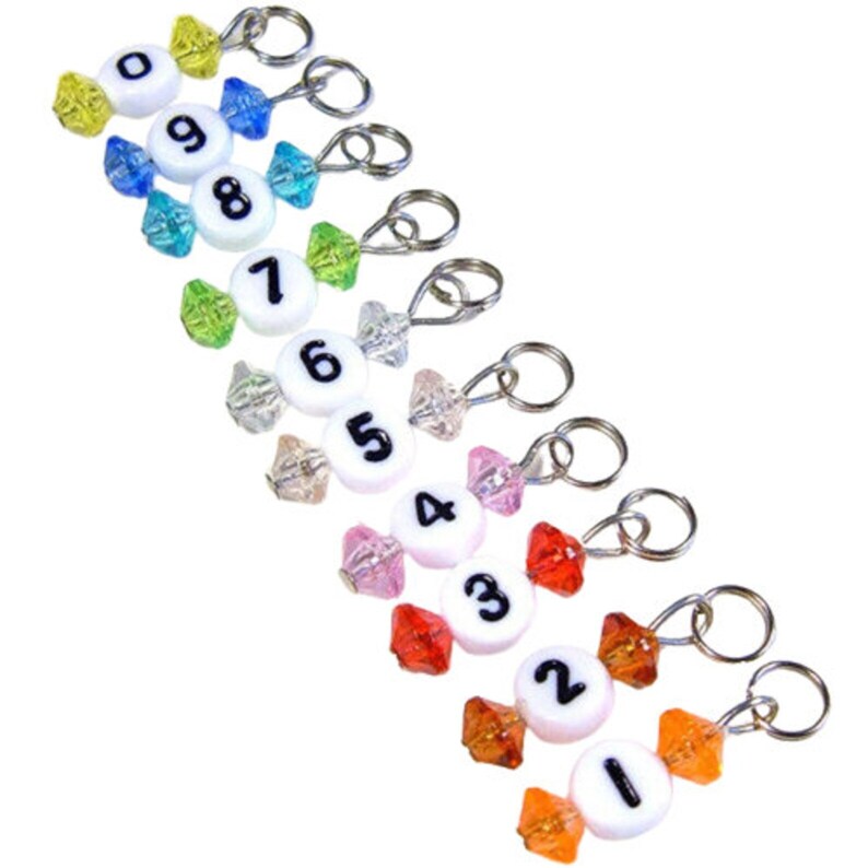 Rainbow Skull Stitch Markers for Knitting or Crochet, Set of 7 Halloween Stitch Markers, Natural Stone Stitch Markers Handmade Knitters Gift image 8