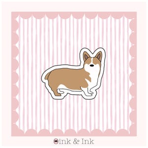 Corgi Sticker • Cute Dog Vinyl Decal for Laptop, Water Bottle, Journal, or Phone Case • Aesthetic Dog Lover Gift