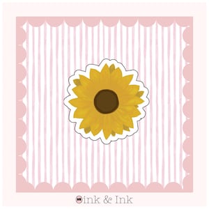 Sunflower Sticker • Bright Floral Vinyl Decal for Laptop, Water Bottle, Journal, or Phone Case • Aesthetic Nature Lover Gift