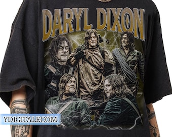 Camiseta vintage de Daryl Dixon con estilo gráfico de los 90. Regalos unisex de The Walking Dead para hombre y mujer.