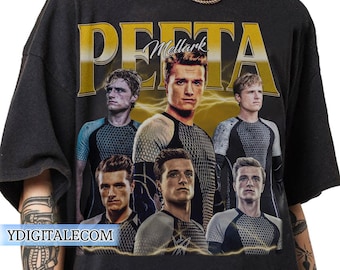 Camiseta vintage de Peeta Mellark con estilo gráfico de los años 90. Regalos unisex de Los Juegos del Hambre para hombre y mujer.