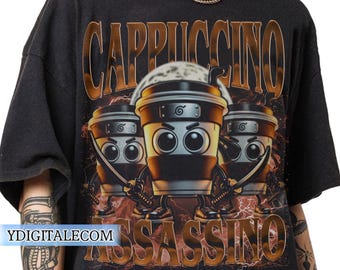 Vintage 90s Graphic Style Capuccino Assassino T-shirt, Capuccino Assassino Italian Brainrot Gifts For Man and Women Unisex T-shirt