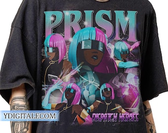Camiseta Prism con estilo gráfico vintage de los 90, camiseta Prism Dispatch con colores cómodos, regalos Prism para fans de los videojuegos, sudadera Prism Dispatch para fans