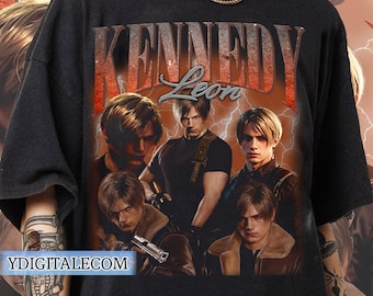 Camiseta pirata vintage de los 90 con diseño gráfico de Leon S. Kennedy, regalo unisex de Resident Evil para hombre y mujer.