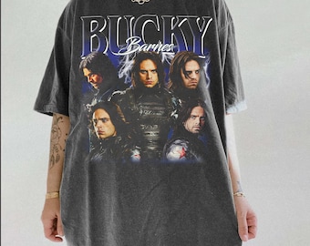 Camiseta de Bucky Barnes con estilo gráfico de los 90, colores retro y cómodos, regalos unisex para hombre y mujer.