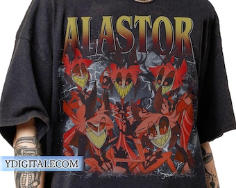 Camiseta vintage de Alastor de Hazbin Hotel estilo gráfico de los 90, camiseta retro de Alastor con colores cómodos, regalo de camiseta de Alastor de Hazbin Hotel para hombre y mujer