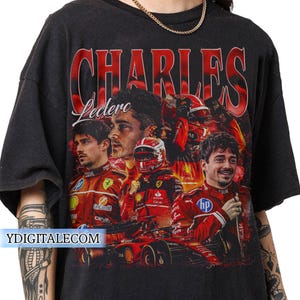 Vintage 90s Graphic Style Charles Leclerc T-shirt, Charles Leclerc Ferrari T-shirt Gifts For Man and Women Unisex T-shirt