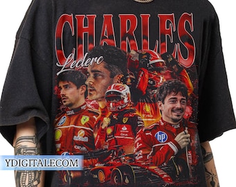 Vintage 90s Graphic Style Charles Leclerc T-shirt, Charles Leclerc Ferrari T-shirt Gifts For Man and Women Unisex T-shirt
