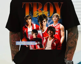 Camiseta vintage de Troy Bolton con estilo gráfico de los 90, sudadera vintage de Troy Bolton, regalos para hombre y mujer, camiseta unisex